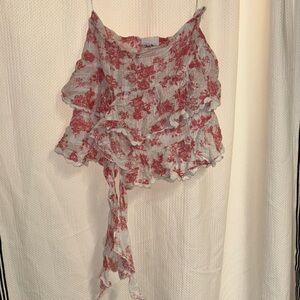 Sky to Moon Pink/White Ruffled skirt